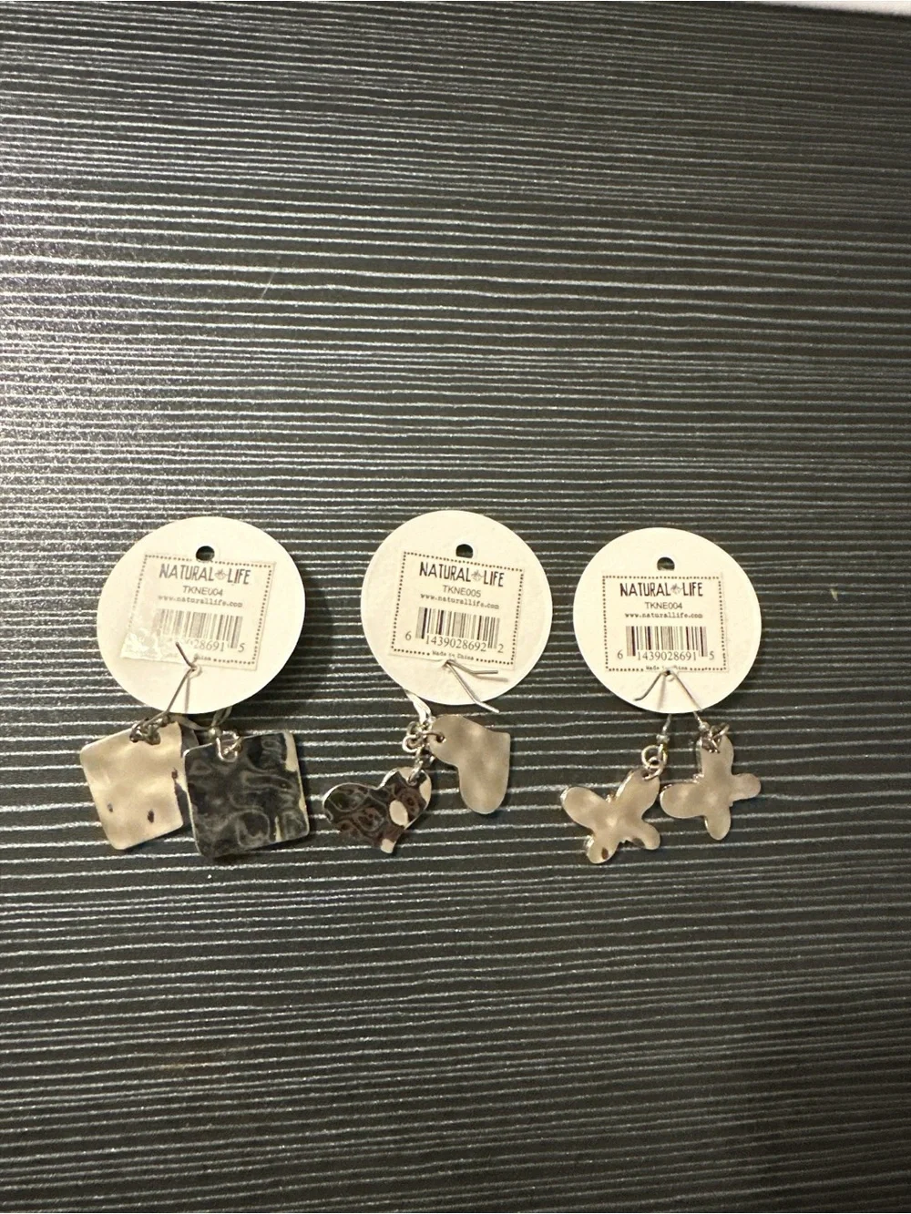 3 pair NATURAL LIFE  Earrings